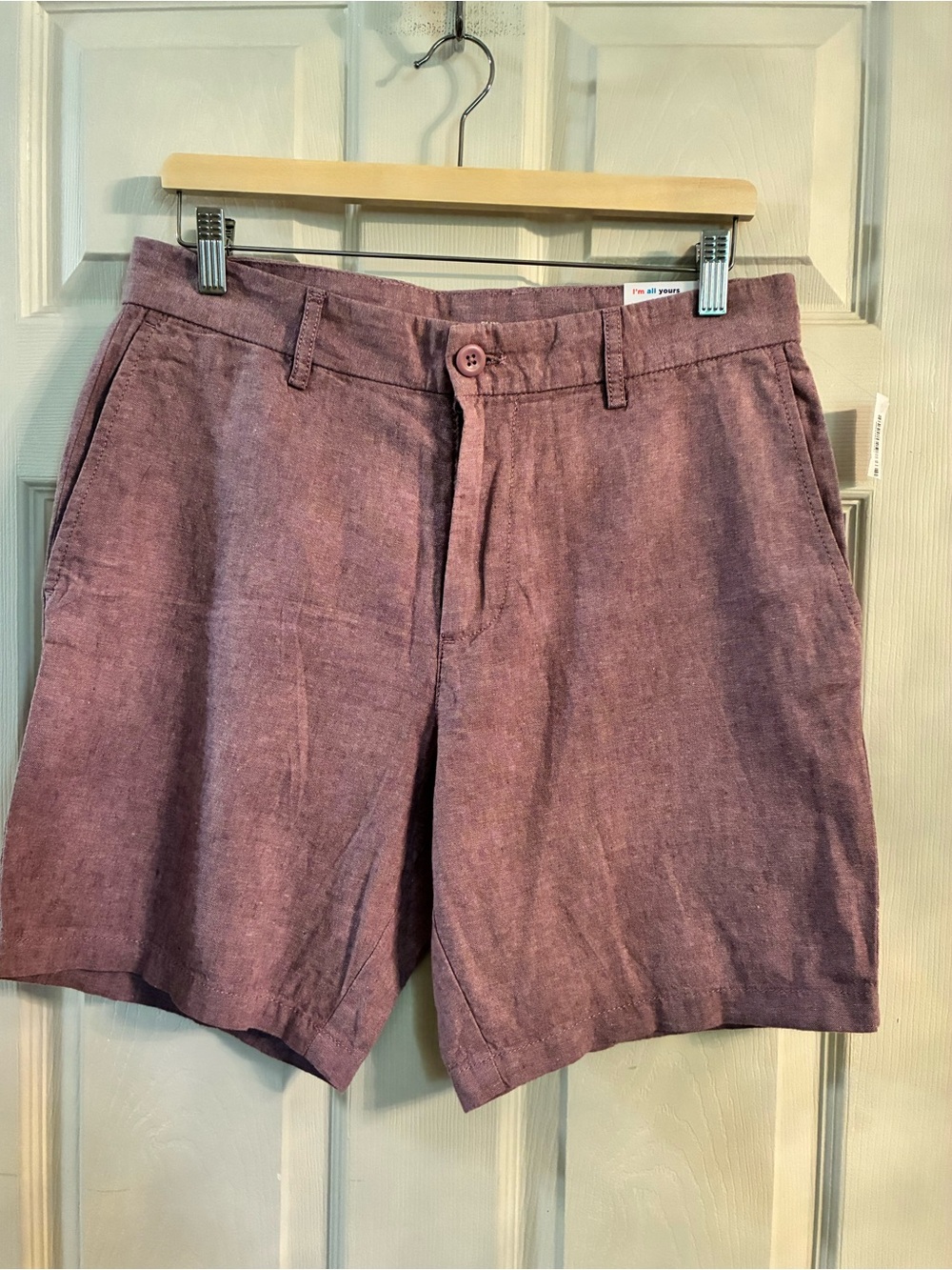 Old Navy Mauve Linen-Blend Shorts